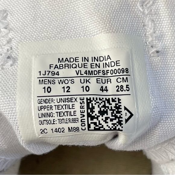 Converse Chuck Taylor All Star Low Top Gray Canvas 1j794 - Picture 6 of 6